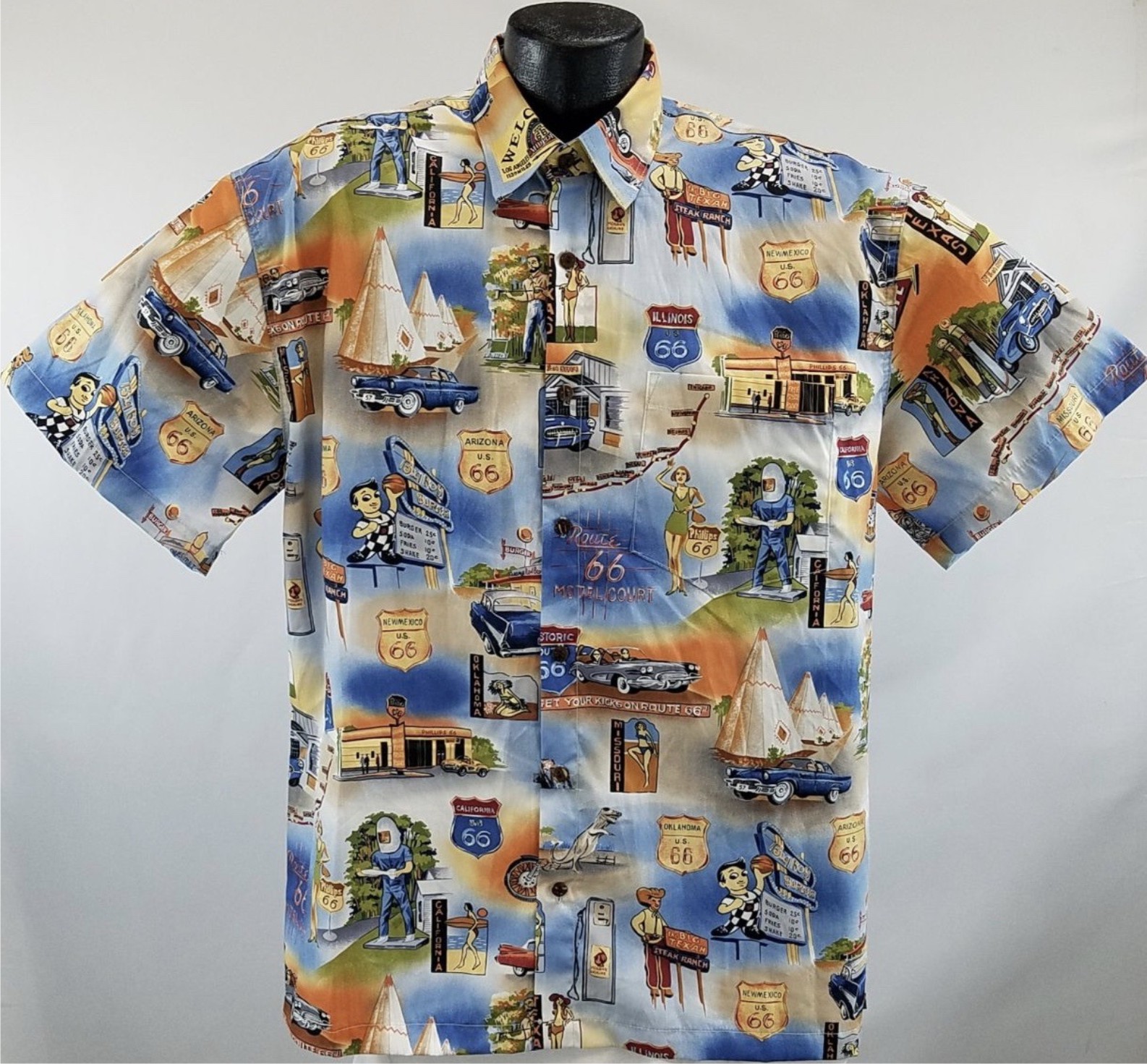 Mother Road Route 66 Hawaiian shirt Made in USA